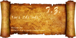 Tari Zénó névjegykártya
